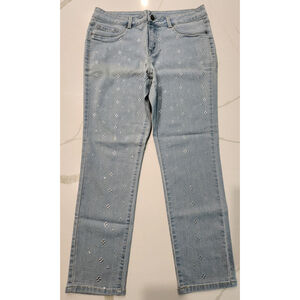 Workshop Republic Clothing Embellished Stretch Denim Blue Jeans Women's 10
